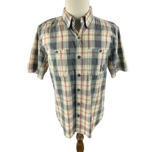 Harley Davidson M Plaid‎ Tartan Button Shirt Motorcycle Spellout Biker Burnout